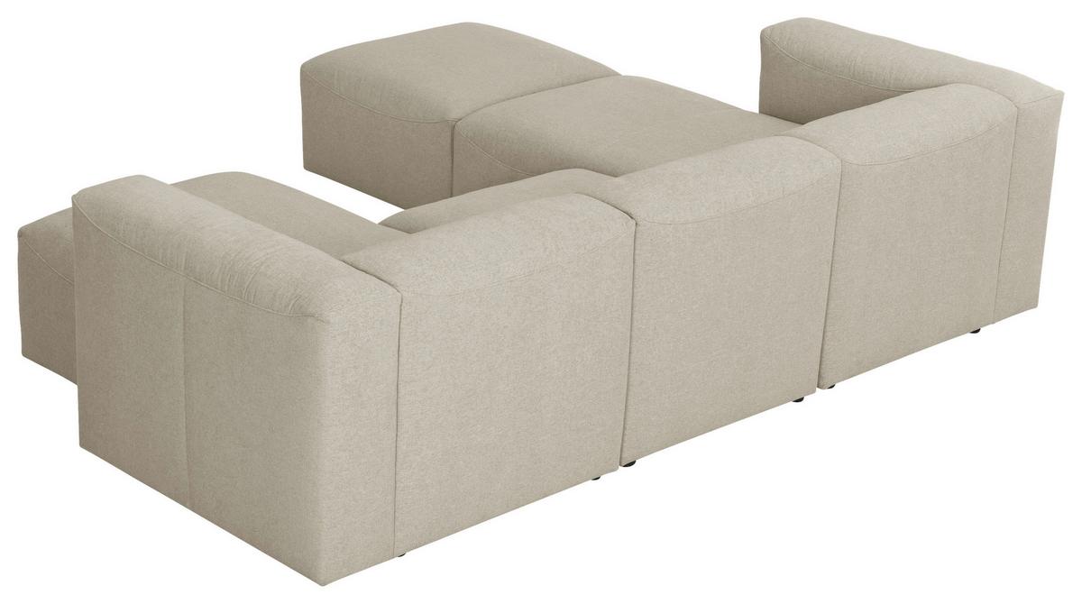 WOHNLANDSCHAFT LENA - Creme, Design, Kunststoff/Textil (235/275/160cm) - Max Winzer