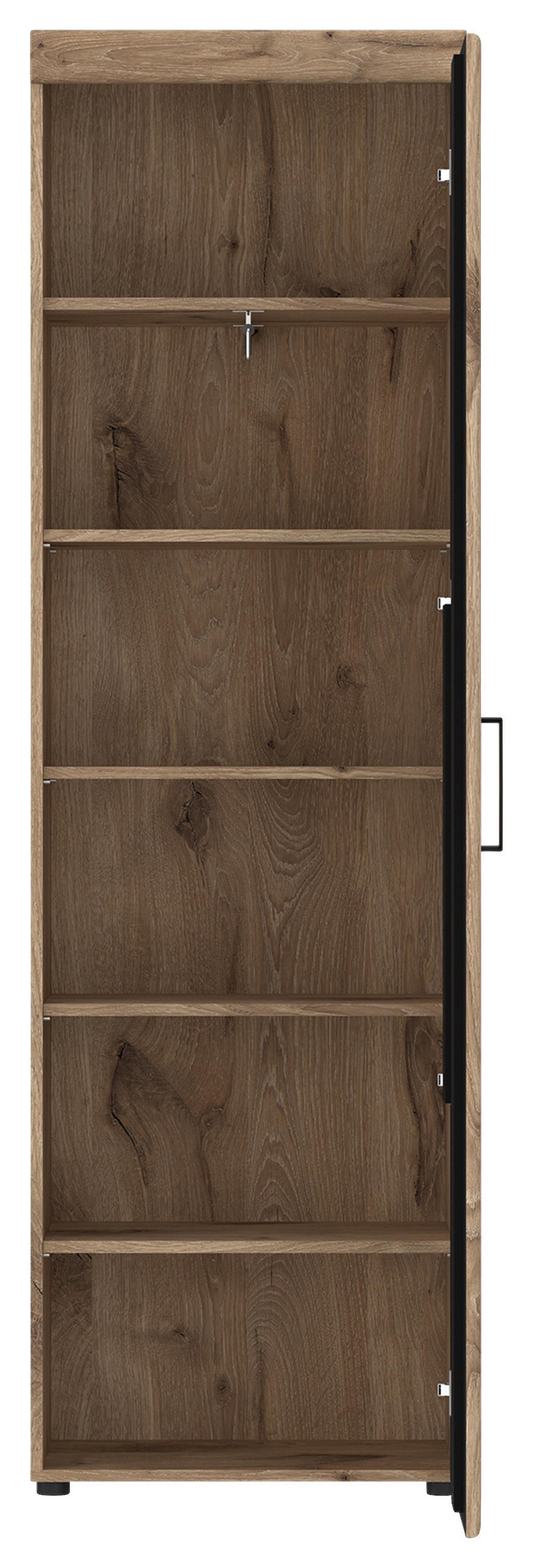 Dulap pentru hol GRANO - culoare lemn stejar/gri, Trend, material pe bază de lemn (58/195/38cm) - Modern Living