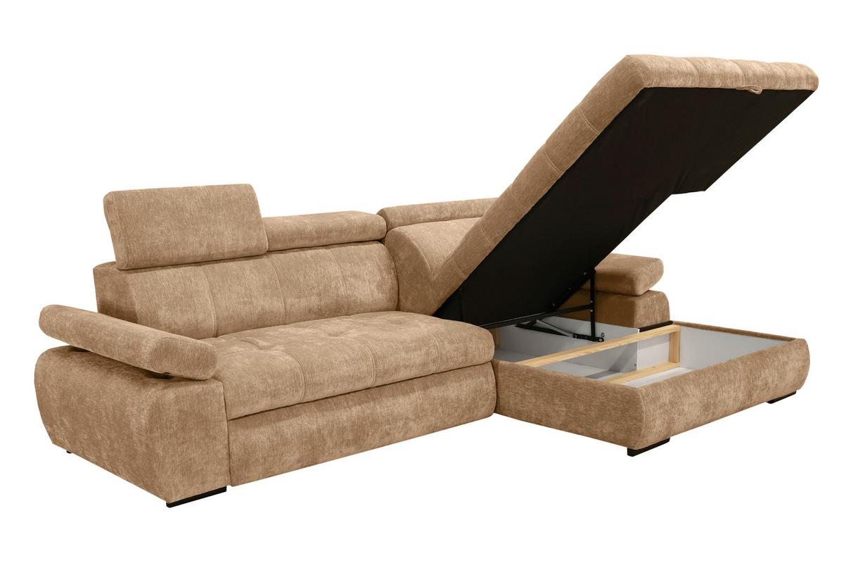 Kutna Garnitura Vegas - crna/bež-smeđa, Design, drvo/tekstil (294/173cm) - Modern Living