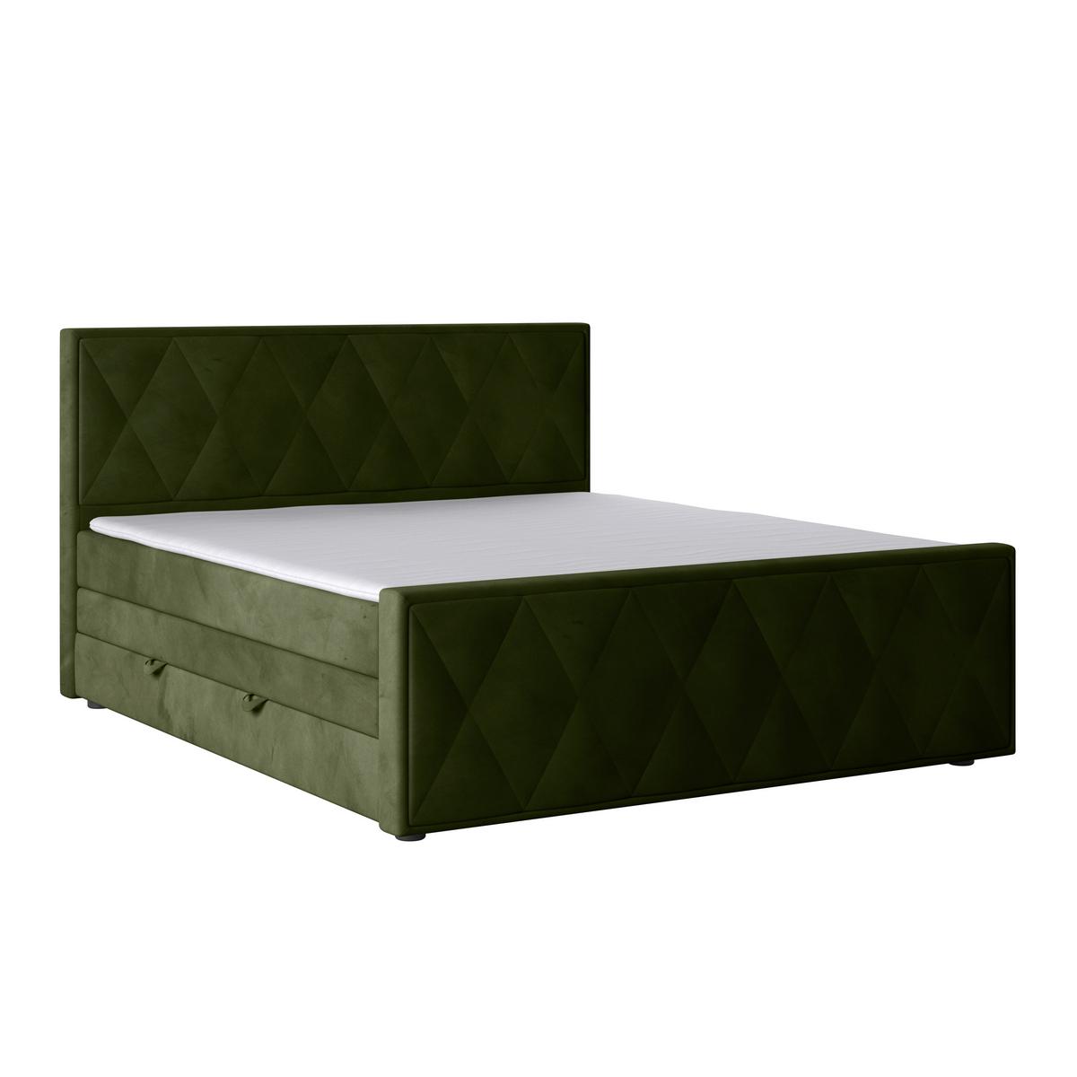 Boxspringbett Porto ca. 180x200 cm Grün - Grün, MODERN, Holz/Kunststoff (180/200cm) - MID.YOU