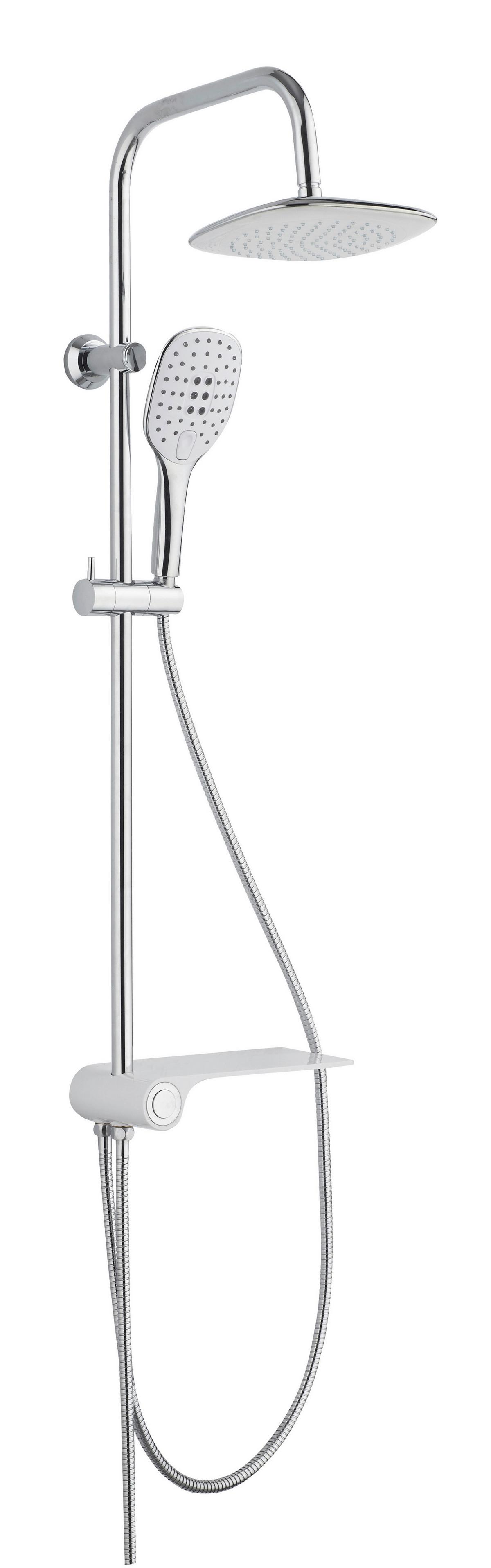 Überkopfbrauseset aus Kunststoff in Chromfarben - Chromfarben, Kunststoff (113cm) - Schütte