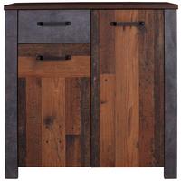 Comodă Ontario - culoare lemn stejar/gri, Trend, material pe bază de lemn (96/94/37cm) - Zandiara