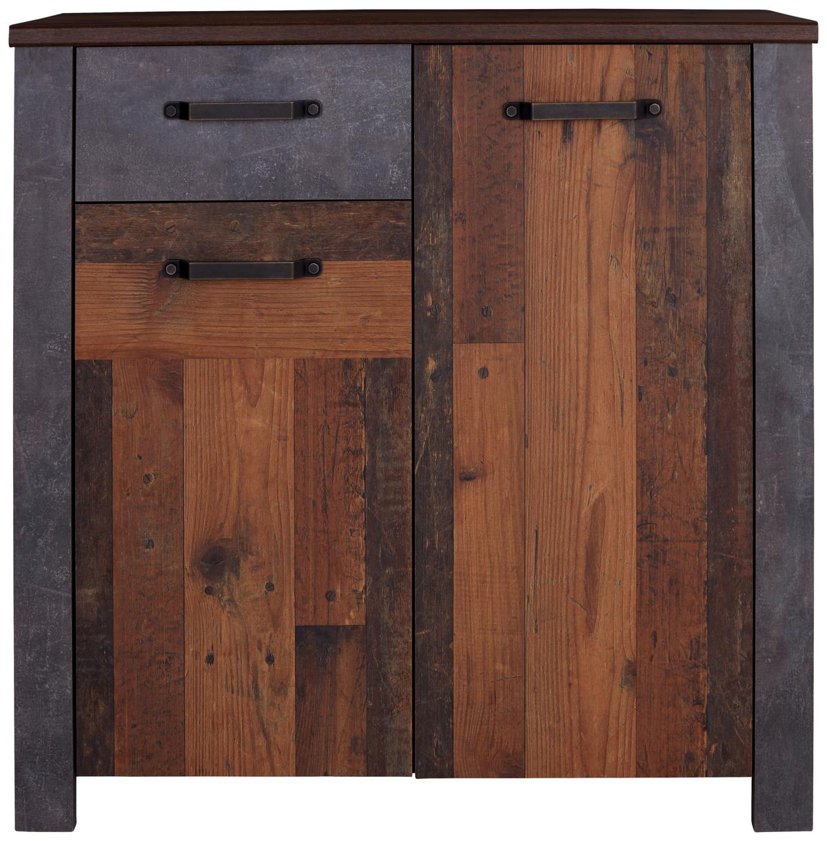 Comodă Ontario - culoare lemn stejar/gri, Trend, material pe bază de lemn (96/94/37cm) - Zandiara