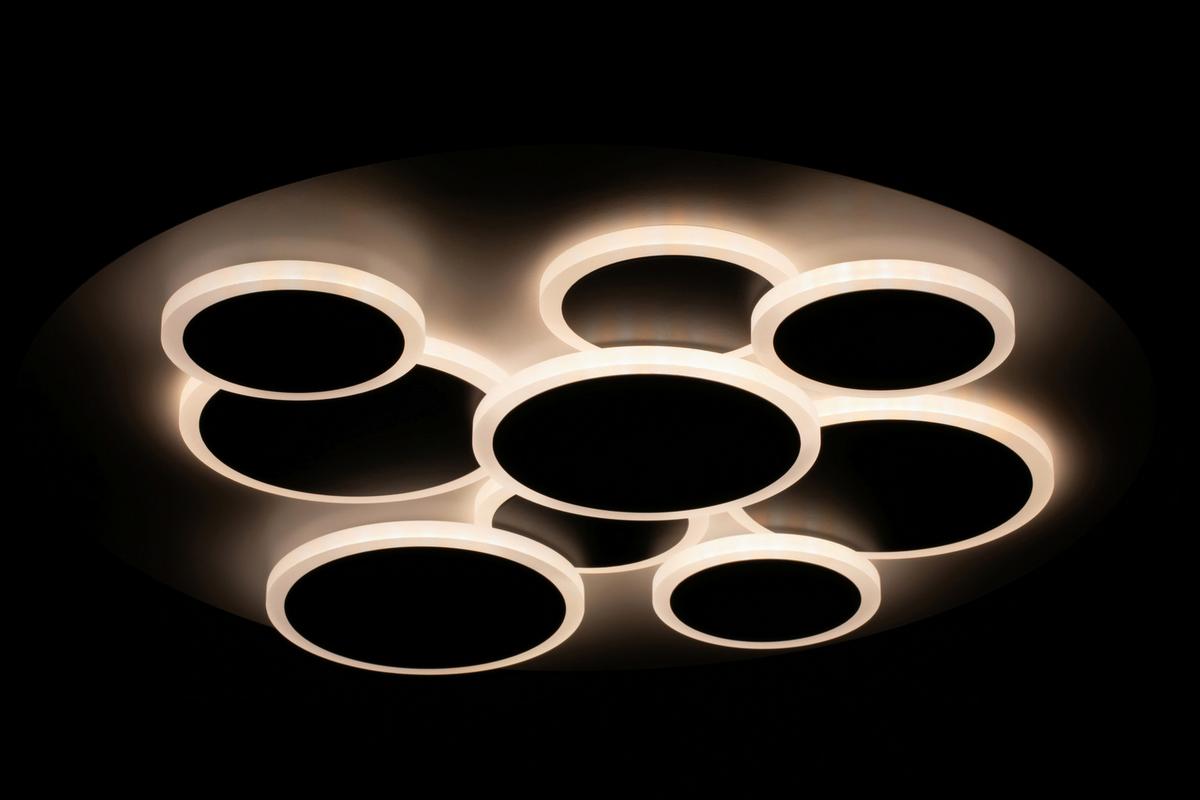 LAMPA SUFITOWA LED BLACKBURN *SBN* - czarny/biały, Trend, tworzywo sztuczne/metal (46,8/6cm) - Novel