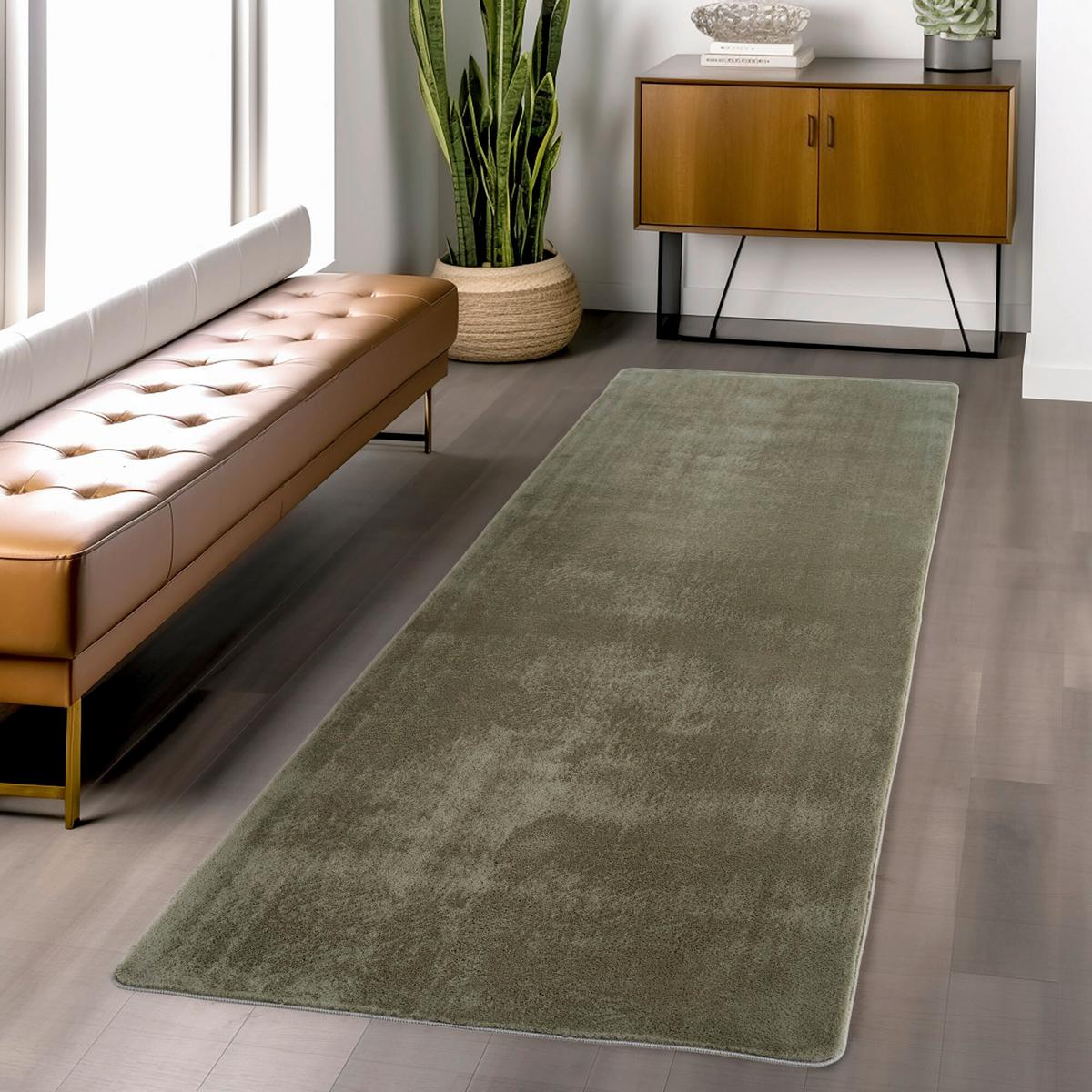 Tekač Joy, Olivno Zelena, 80x250cm - olivno zelena , Design, tekstil (80/250cm)