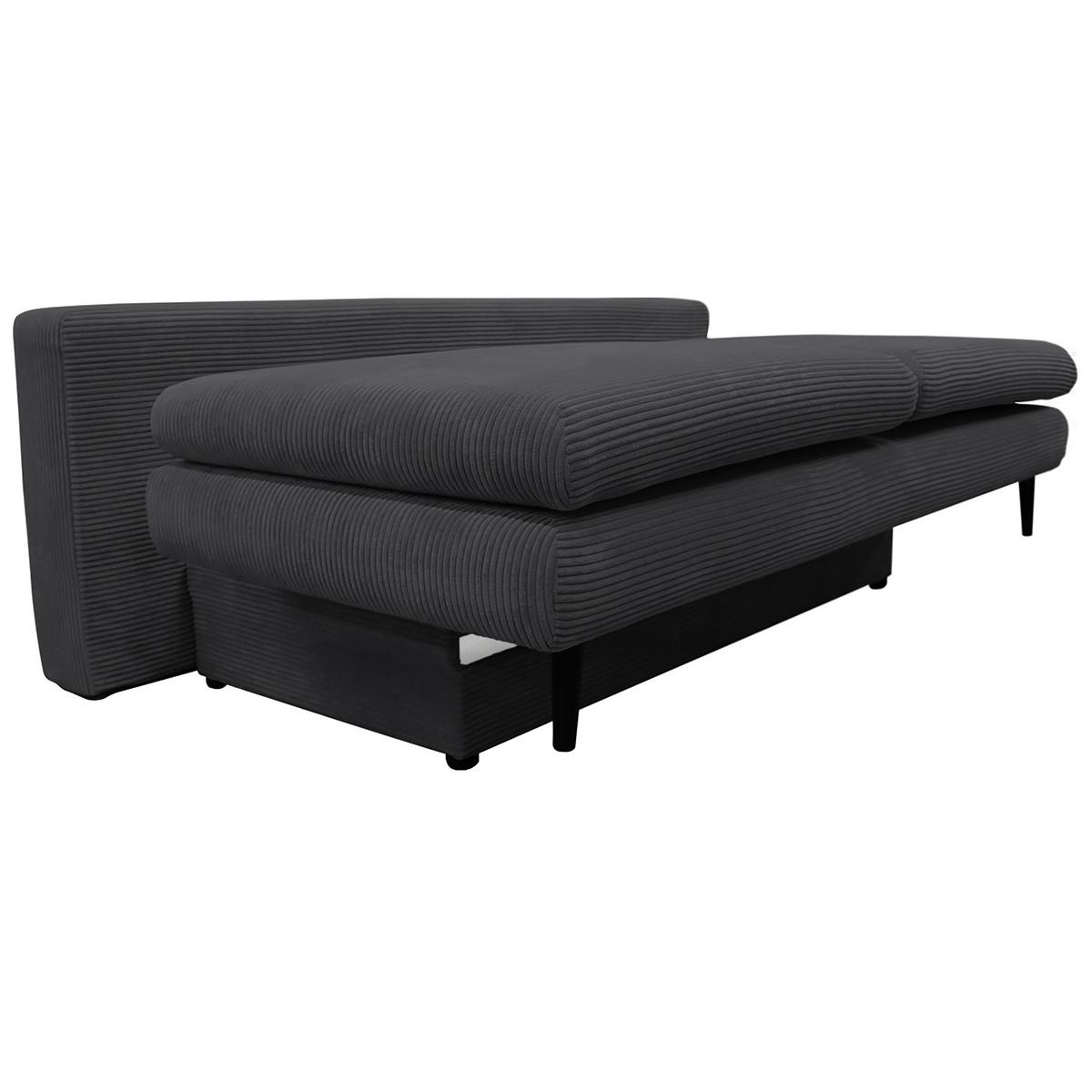 Trosjed Na Razvlačenje Fiore - tamno siva/crna, Design, tekstil/drvo (202/85/99cm) - Modern Living