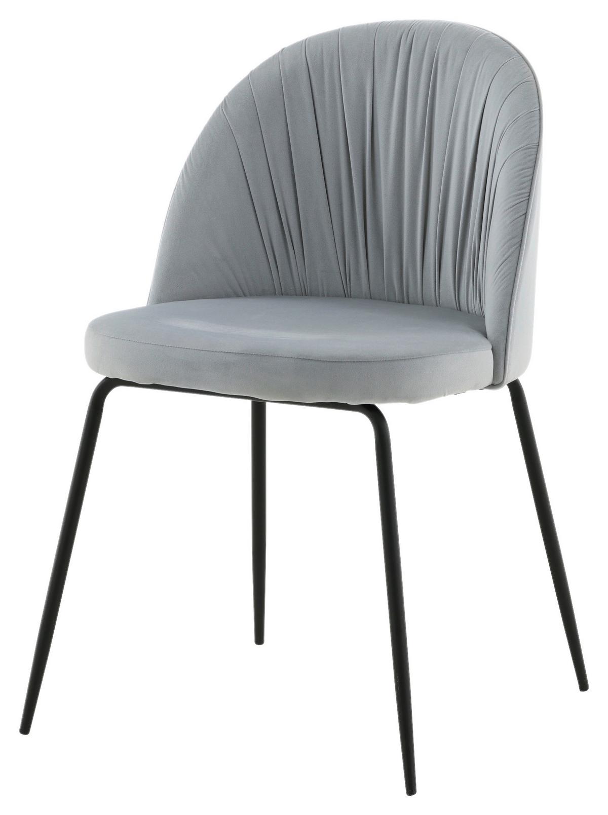 STUHL-SET WRINKLES - Hellgrau, Design, Textil/Metall (49/79.5/50cm) - Livetastic