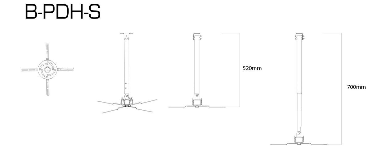 Stenski Nosilec Za Tv Pdh - antracit, Moderno, kovina (22/52/24cm) - MID.YOU