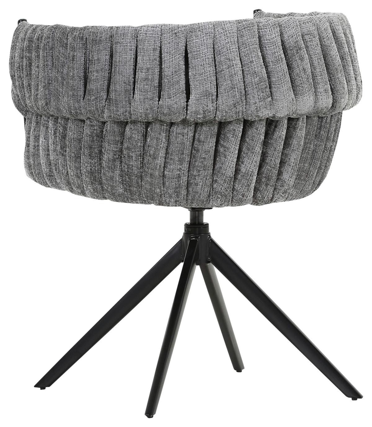 KRZESŁO Z PODŁOKIETNIKAMI TWISTY - czarny/szary, Design, metal/tkanina (65/76/60cm) - Carryhome