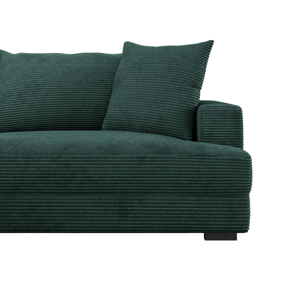 Kutna Garnitura Pelle - tamno zelena/crna, Moderno, tekstil (180/265cm) - Modern Living