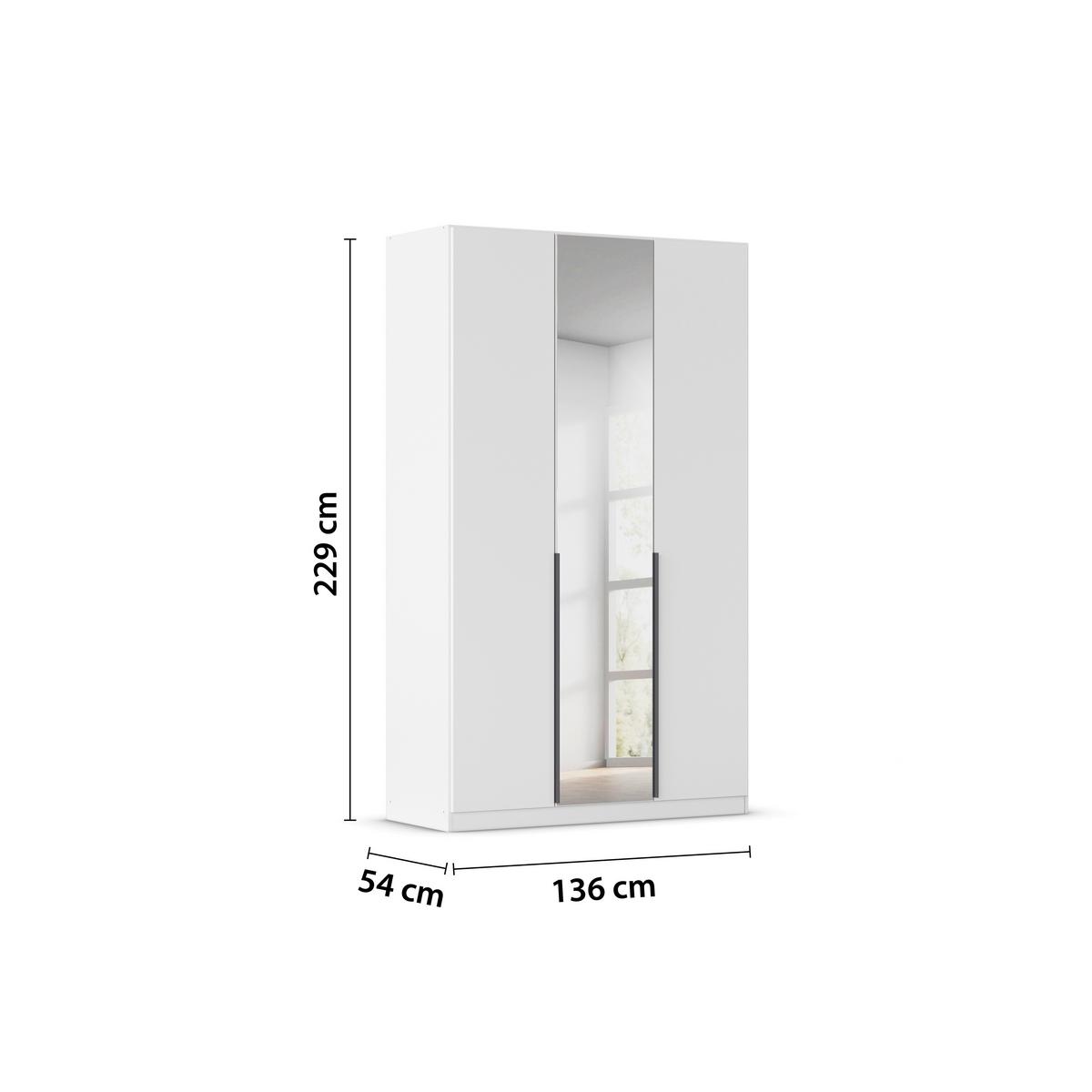 Ormar S Klasičnim Vratima Alabama - bijela/siva, Moderno, drvni materijal/metal (136/229/54cm) - Modern Living