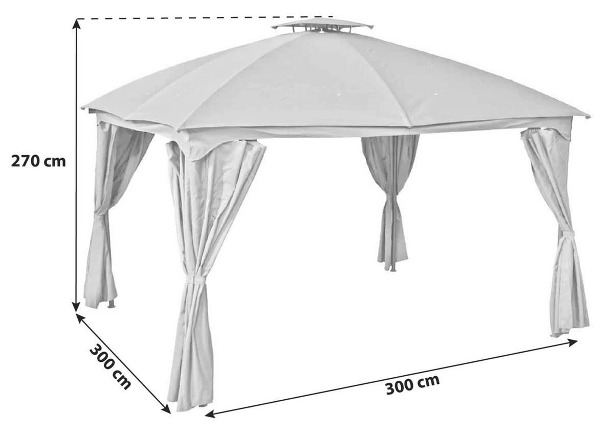 Pavillon Kama Anthrazit/Schwarz - Anthrazit/Schwarz, Basics, Kunststoff (360/270/300cm) - Gardenson