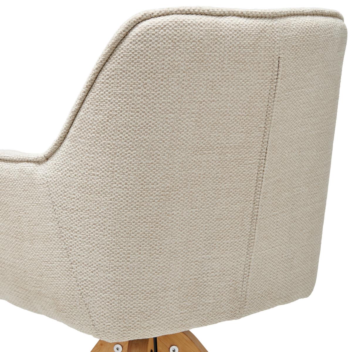 KRZESŁO Z PODŁOKIETNIKAMI KERRY - beżowy/kolor dębowy, Lifestyle, drewno/tkanina (61/85/63cm) - MID.YOU
