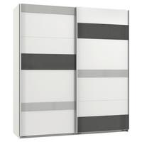 Ormar S Kliznim Vratima Monaco - bijela/siva, Moderno, staklo/drvni materijal (180/210/65cm) - Modern Living