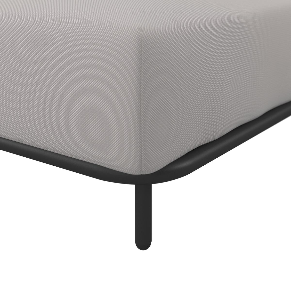 KOMPLET MEBLI TARASOWYCH BERRY - jasnoszary/czarny, Modern, metal/tkanina (167/59/89cm) - Bessagi Garden