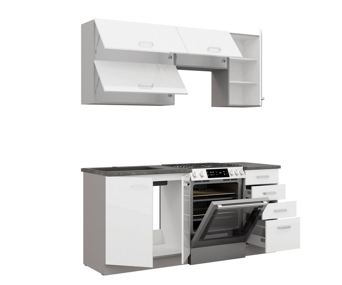 Blok Kuhinja Bianca - boja hroma/siva, Moderno, metal/pločasti materijal (180/214/60cm) - Modern Living