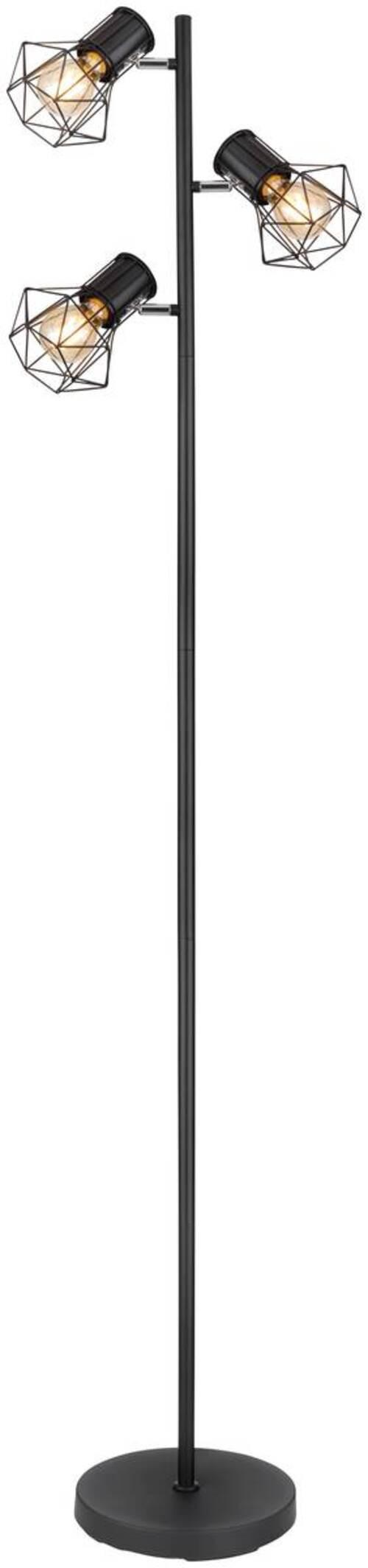STEHLEUCHTE 54017-3S - Schwarz, Basics, Metall (30,5/25/161cm) - Globo