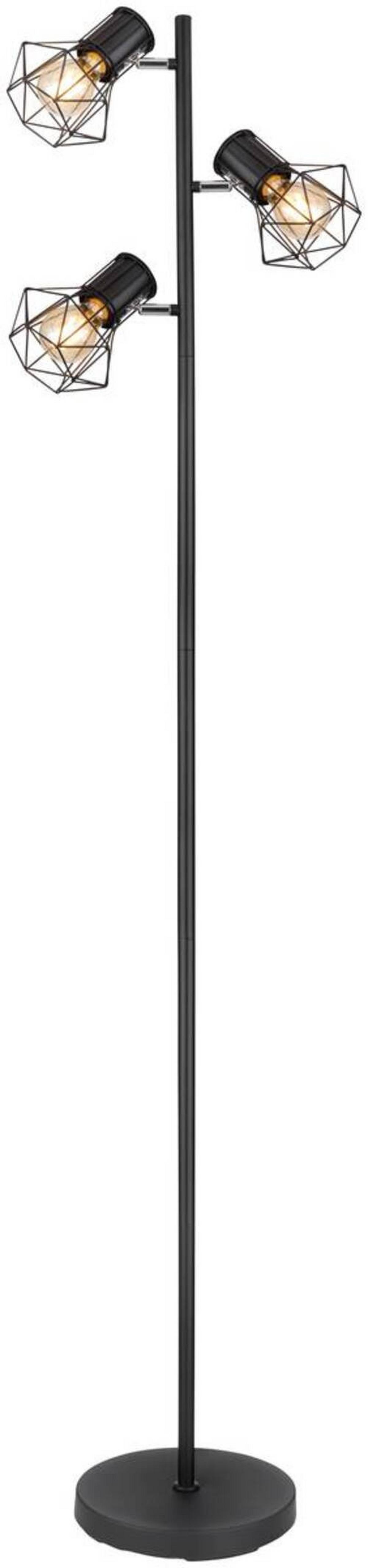 STEHLEUCHTE 54017-3S - Schwarz, Basics, Metall (30,5/25/161cm) - Globo