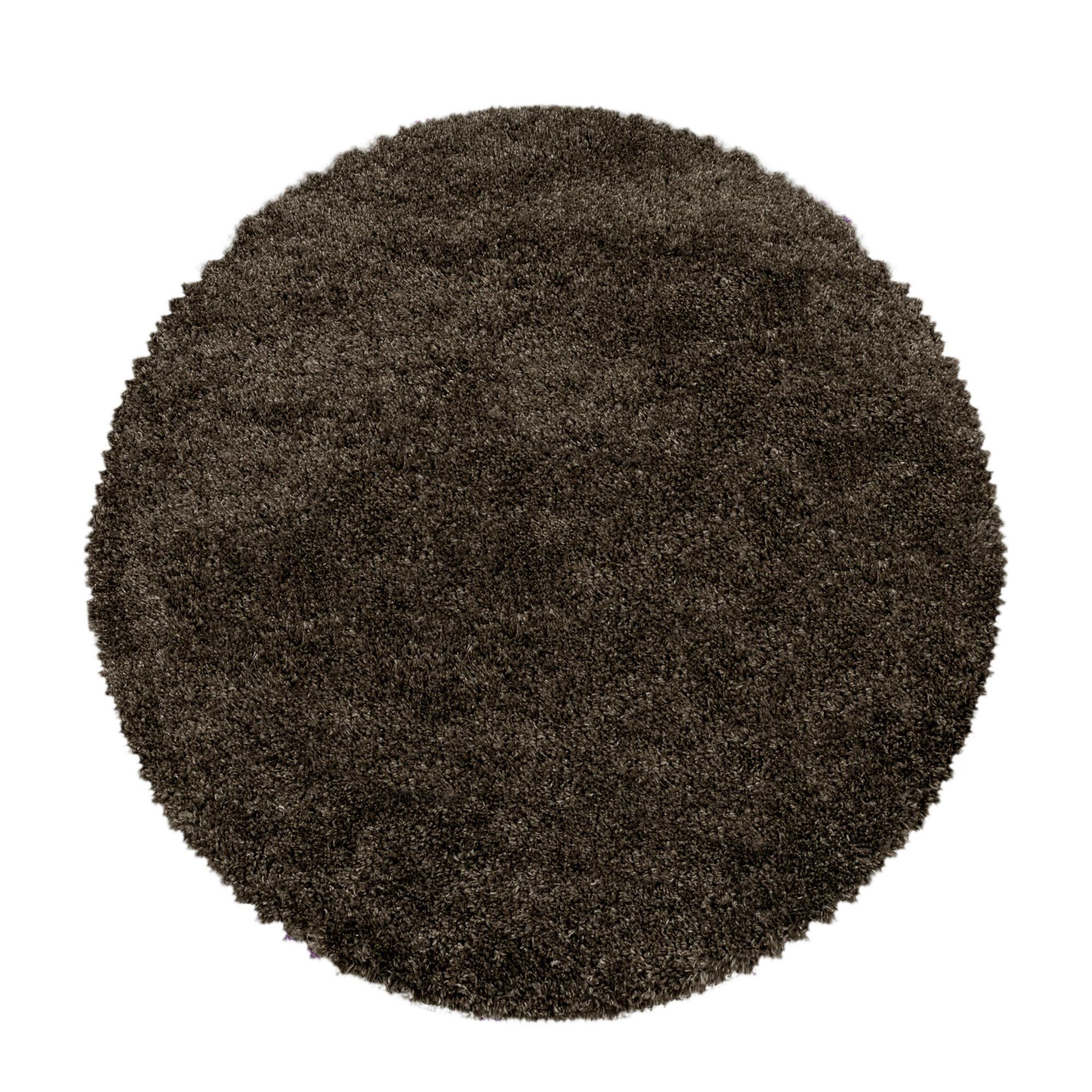 Hochflorteppich Fluffy Braun Ø ca. 120cm - Braun, Basics, Textil (120cm)