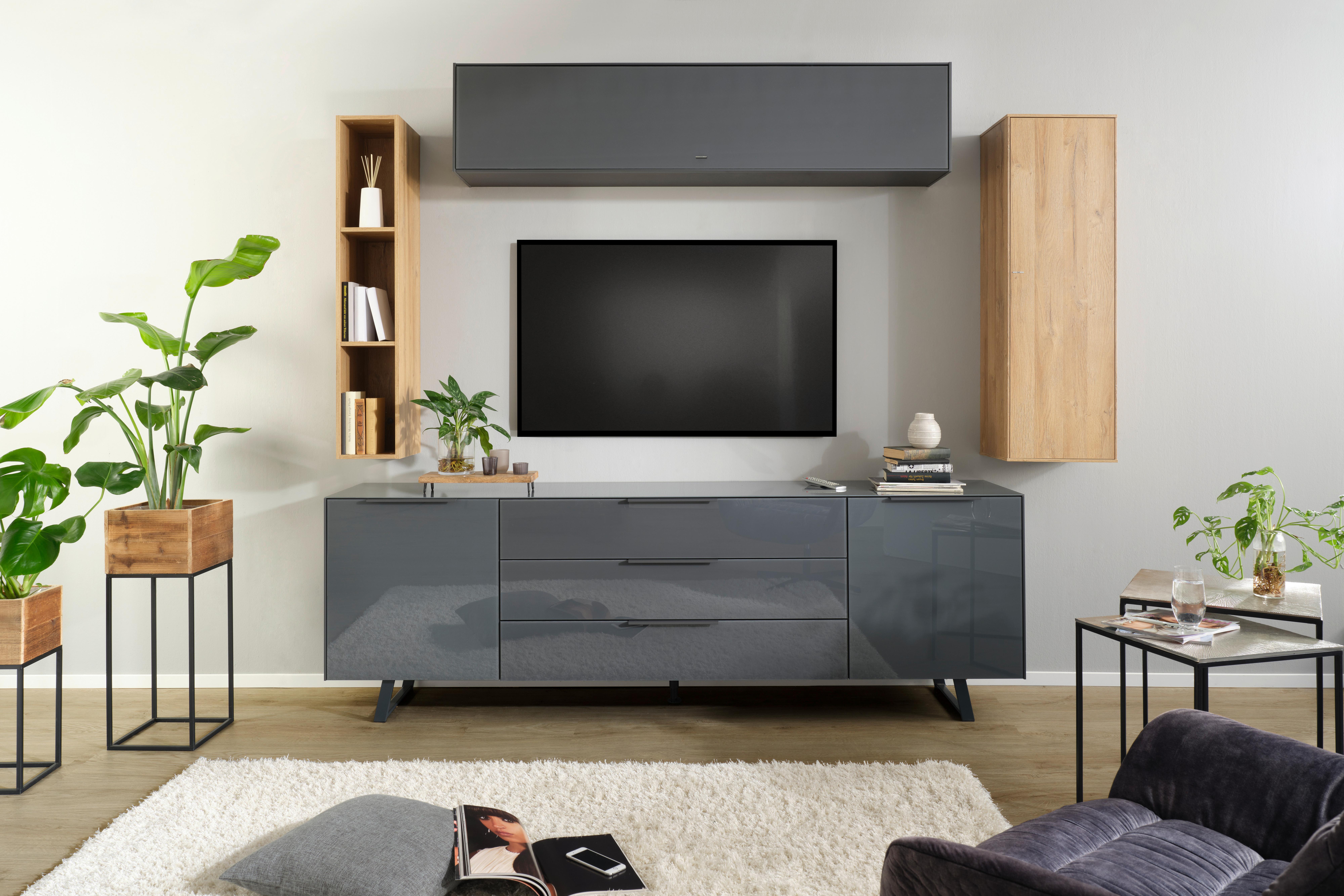 Wandregal in Eichefarben - Eichefarben, Modern, Holzwerkstoff (120/22/32cm) - Premium Living