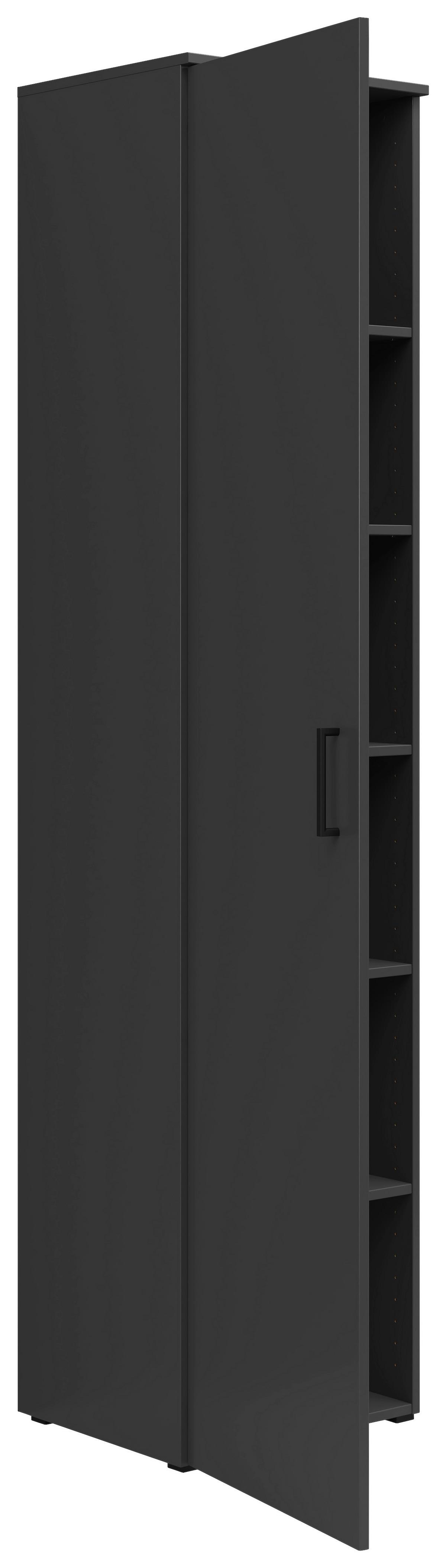 Schrank Multistauraum Graphitfarben - Graphitfarben/Schwarz, MODERN, Holzwerkstoff/Kunststoff (45/195/40cm) - Mömax