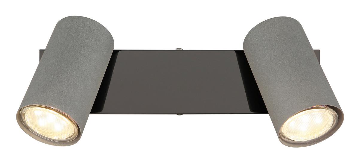 Strahler Robby Grau/Schwarzchrom max.  35 W - Schwarzchrom/Grau, Design, Metall (26/10/12cm) - Globo