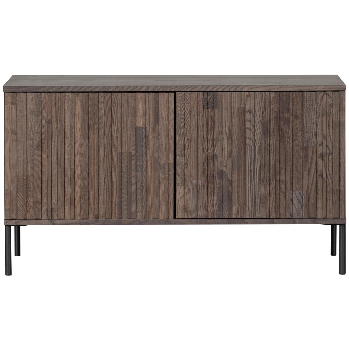 Lowboard Gravure Braun B: 100cm - Schwarz/Braun, Design, Holz/Metall (100/56/44cm) - Livetastic