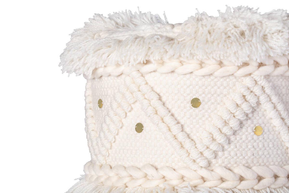 Hocker Bohist 525 Creme - Creme, Trend, Holz/Textil (38/50/38cm) - Kayoom