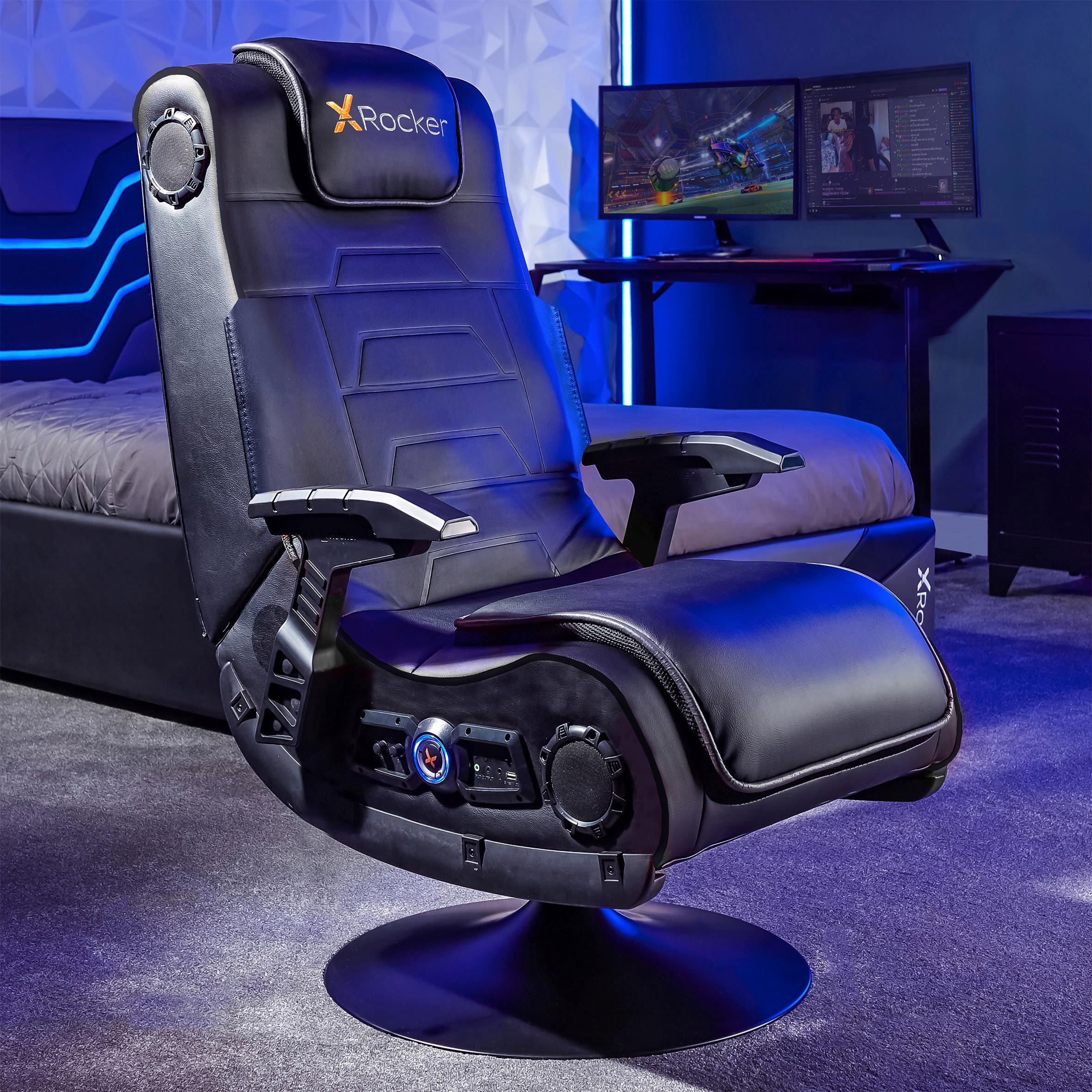 Gamingsessel X-Pro ca. 62x106x87cm Schwarz - Schwarz, MODERN, Leder/Kunststoff (62cm) - X Rocker