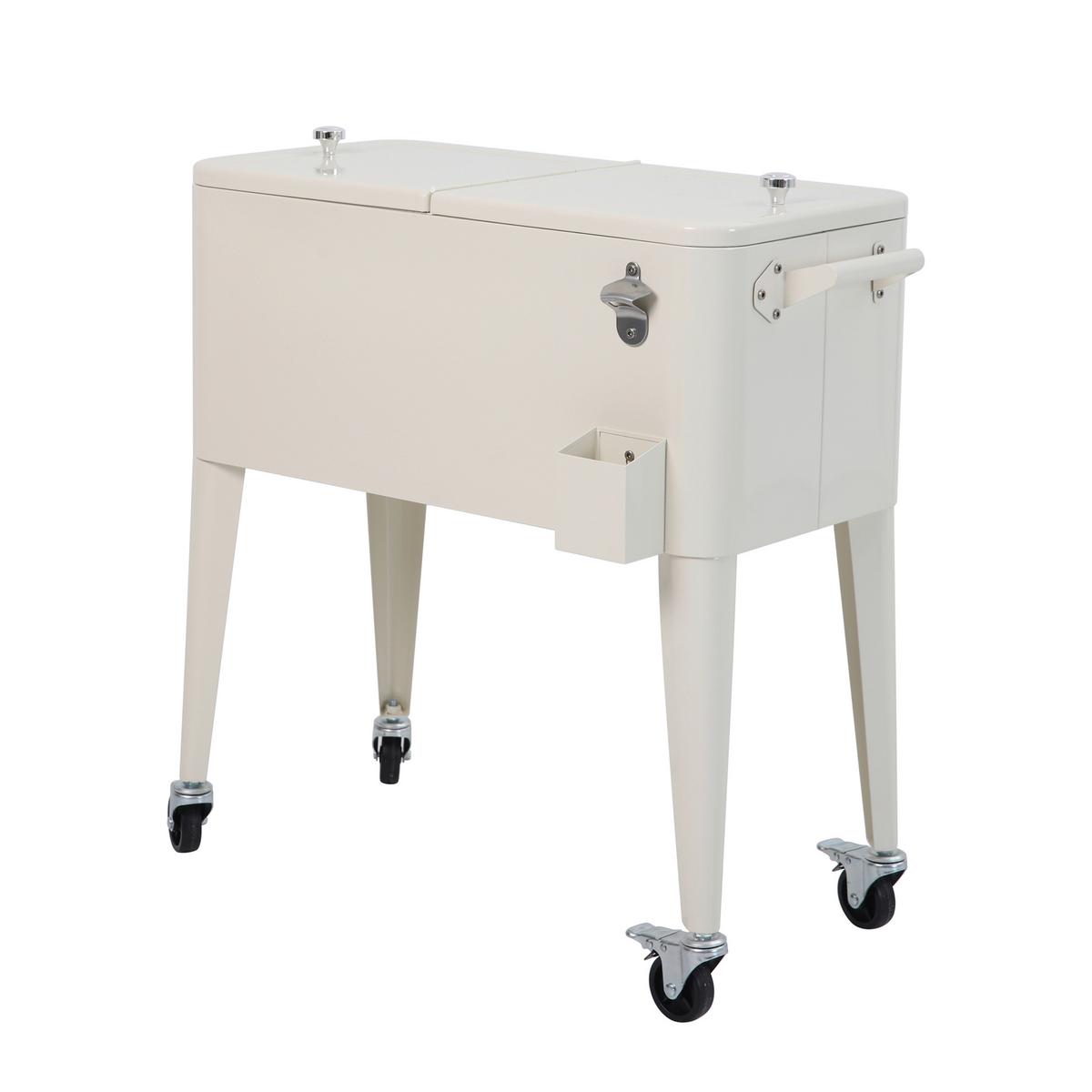 Kühlbox Icy Beige mit Rollen - Beige, LIFESTYLE, Kunststoff/Metall (43/89/91cm)