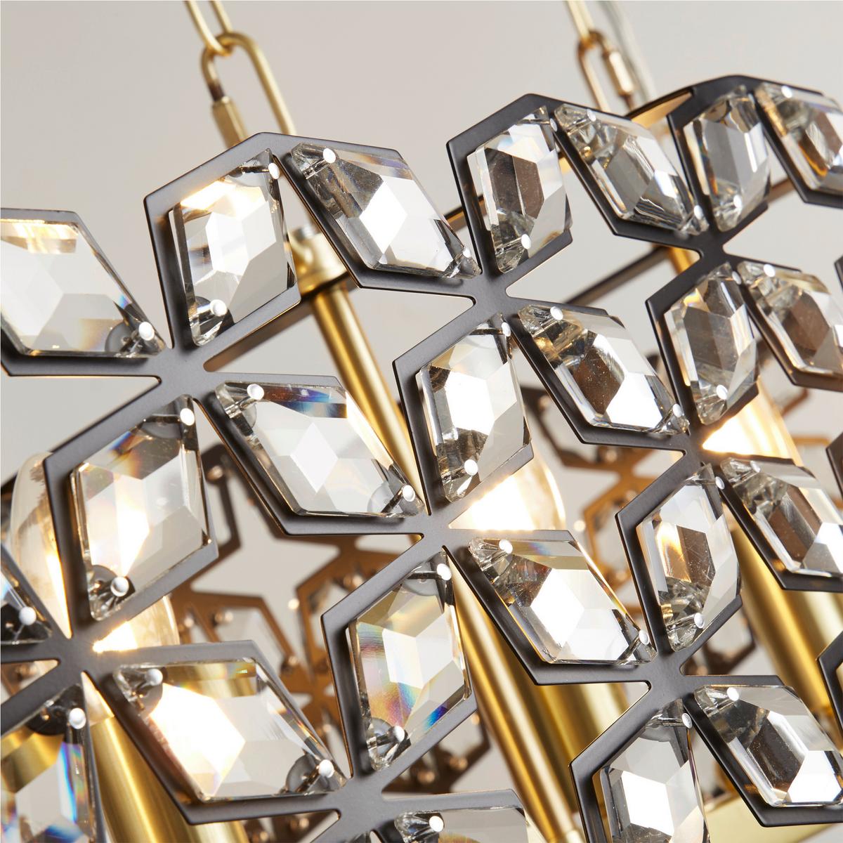 Függőlámpa 59811-6bsb - fekete/átlátszó, Basics, üveg/fém (100/30/150cm)