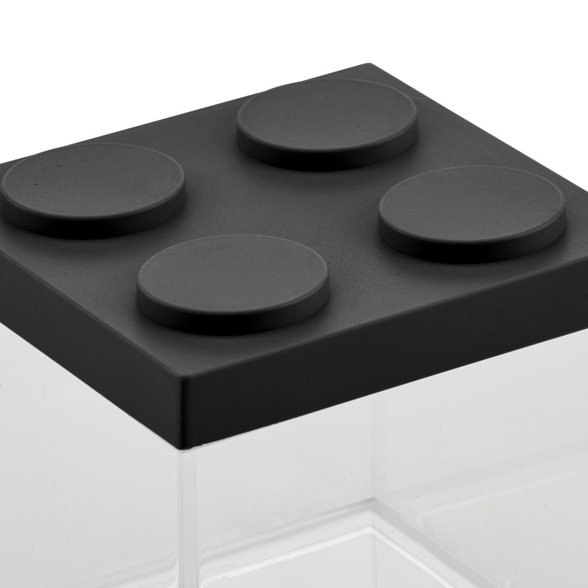 POJEMNIK KUCHENNY AGNETO - czarny/przezroczysty, tworzywo sztuczne (10/10/10,5cm)