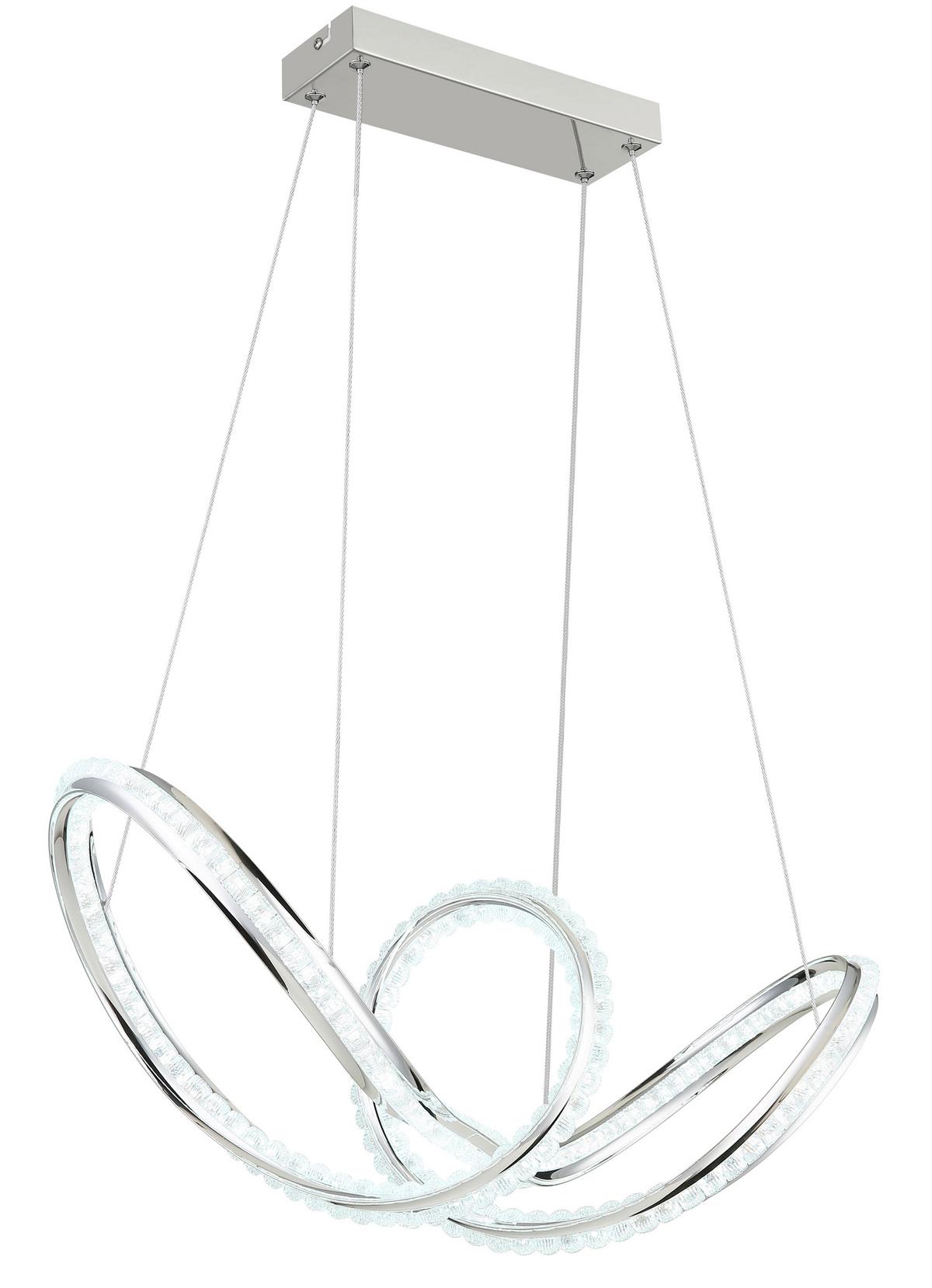 Led-hängeleuchte 67440h Evangeline - Klar/Chromfarben, Design, Kunststoff/Metall (60/28/120cm) - Globo