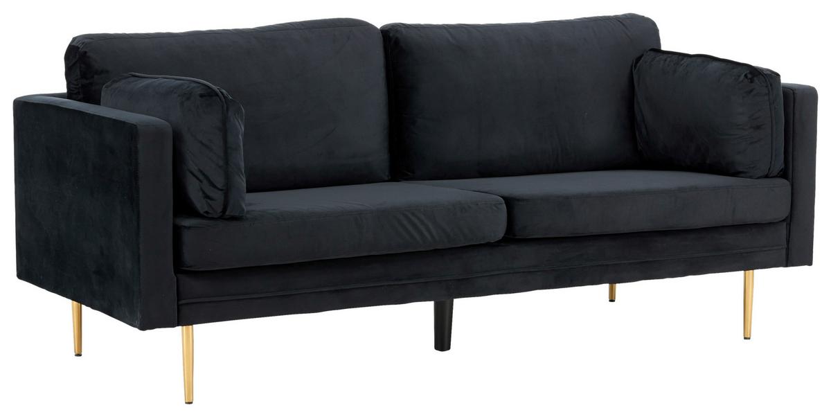 2-SITZER-SOFA BOOM - Goldfarben/Schwarz, Design, Textil/Metall (203/84/90cm) - Livetastic