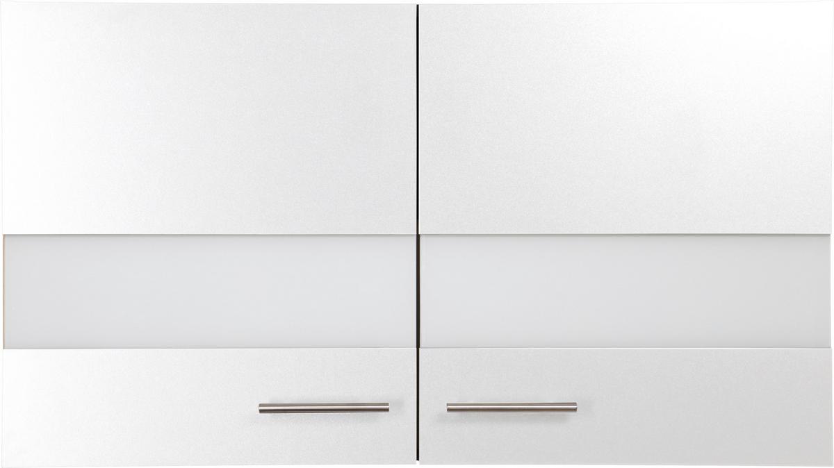 Kuhinjska Zgornja Omarica Merle, Barva Hrasta, Bela - srebrne barve/barve hrasta, Basics, kovina/steklo (100/56,1/34,6cm) - Respekta