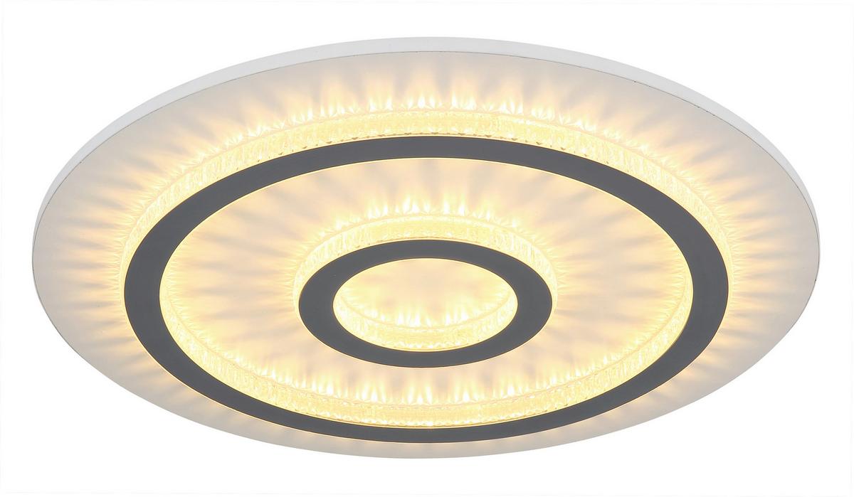 LED-DECKENLEUCHTE 48042-40W  JAYDEN - Klar/Weiss, Design, Kunststoff/Metall (45/5,5cm) - Globo