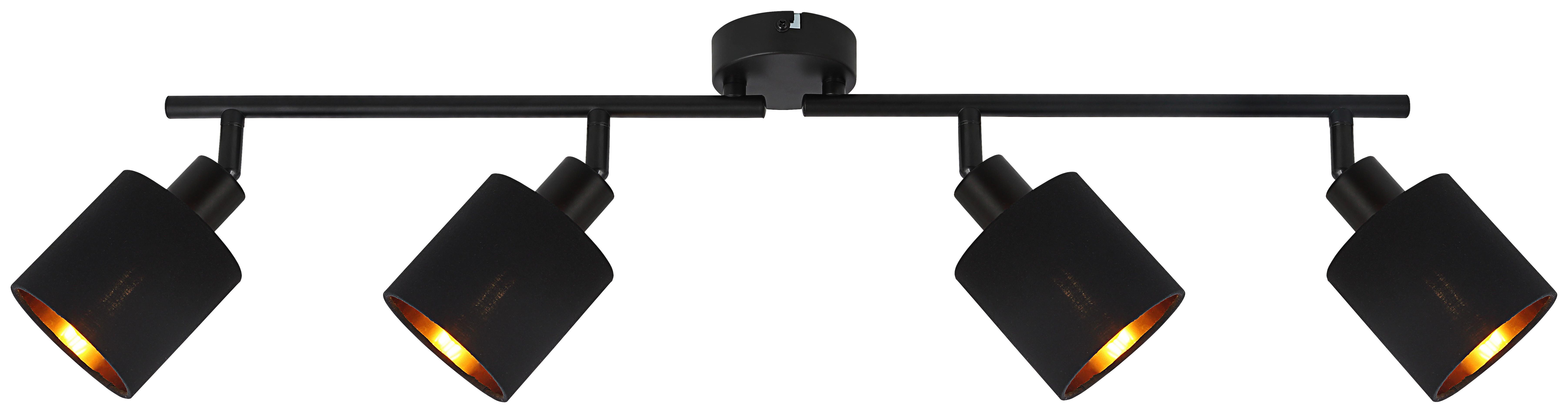 Strahler Goldi max. 15 Watt - Goldfarben/Schwarz, MODERN, Textil/Metall (89,5/10/23cm) - Mömax