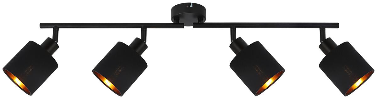 Strahler Goldi max. 15 Watt - Goldfarben/Schwarz, Modern, Textil/Metall (89,5/10/23cm) - Mömax