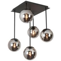 Stropna Svetilka Lip - barve kroma/črna, Moderno, kovina/steklo (41/41/61cm) - Mömax