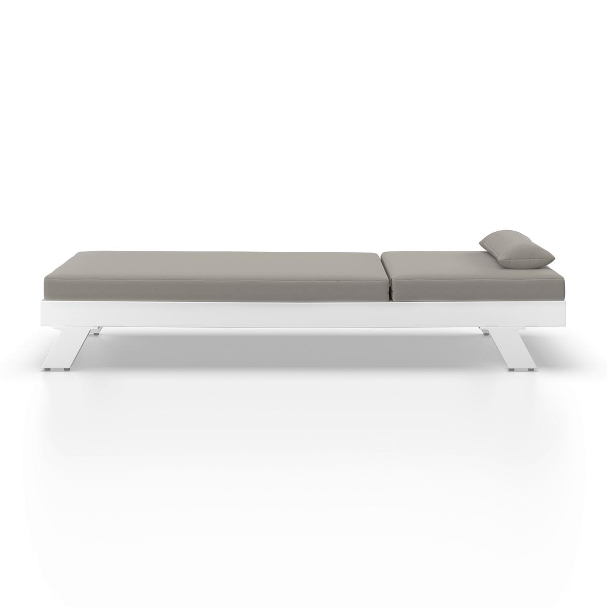 GARTENLIEGE SUSA - Hellgrau, Modern, Textil/Metall (200/64/40cm) - Bessagi Garden