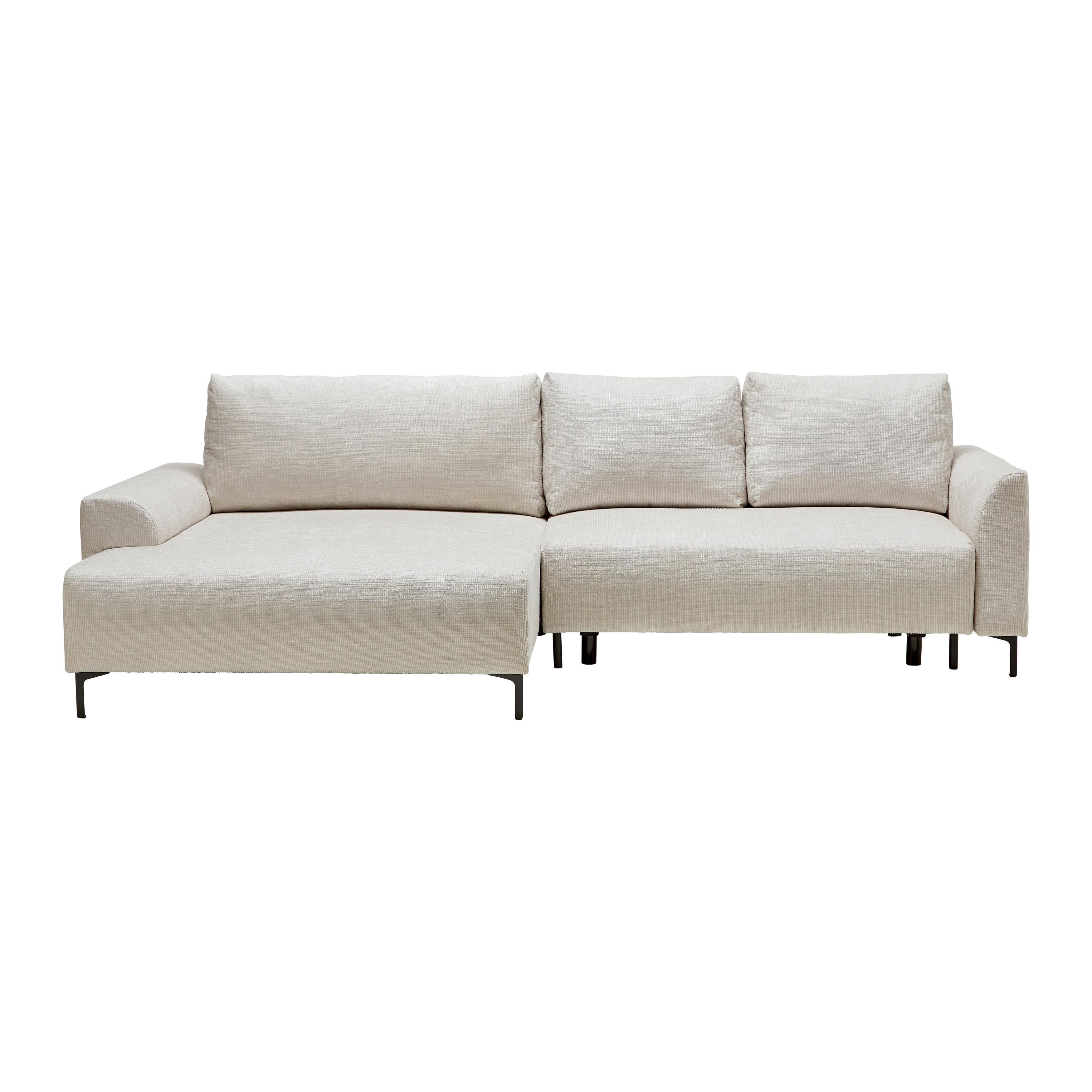 Ecksofa Integra Beige - Beige/Schwarz, Textil/Metall (170/81-93/294cm) - Mömax