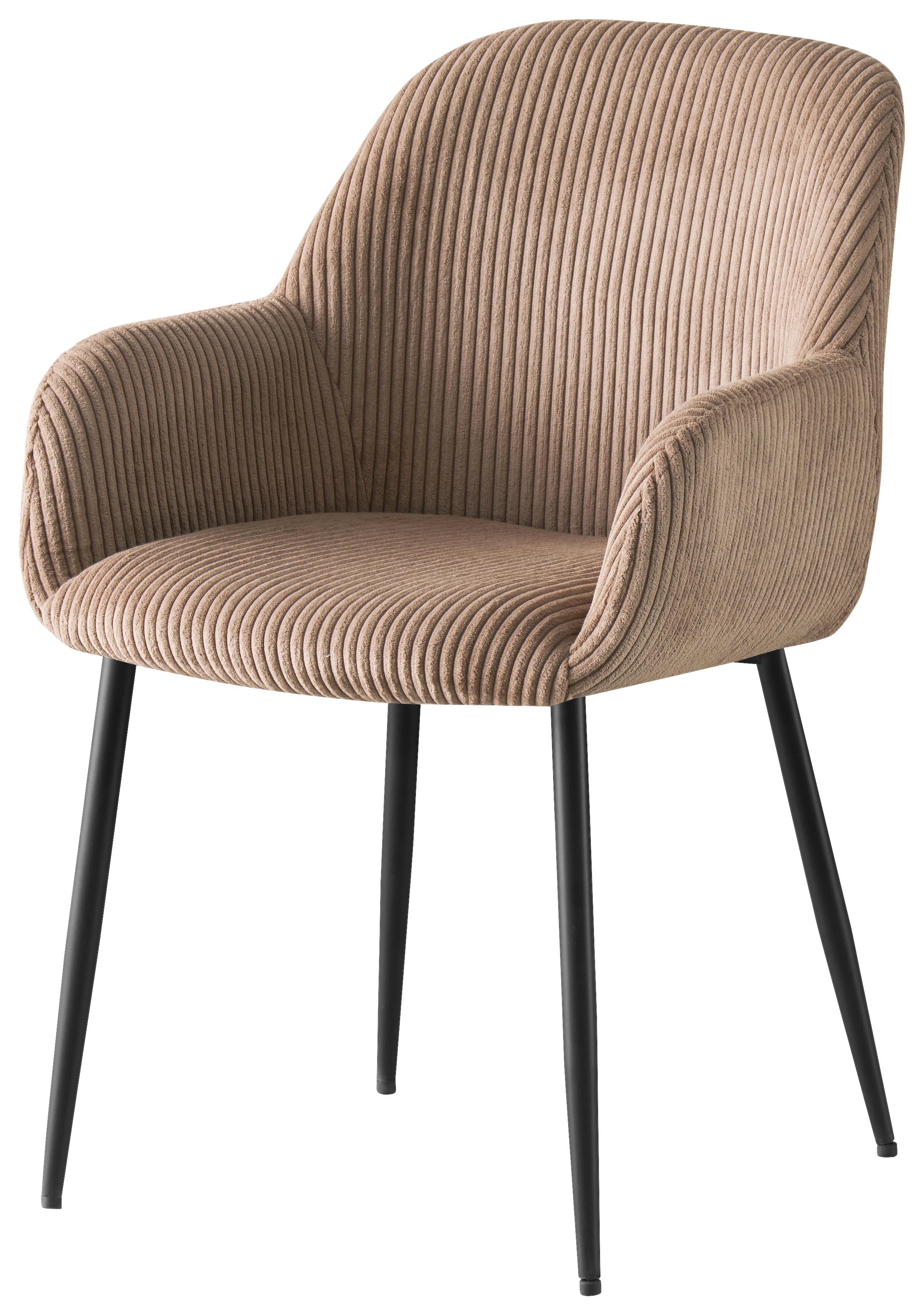 KRZESŁO Z PODŁOKIETNIKAMI JESSY - czarny/taupe, Design, metal/tkanina (57/85/60cm) - Xora