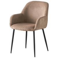 KRZESŁO Z PODŁOKIETNIKAMI JESSY - czarny/taupe, Design, metal/tkanina (57/85/60cm) - Xora