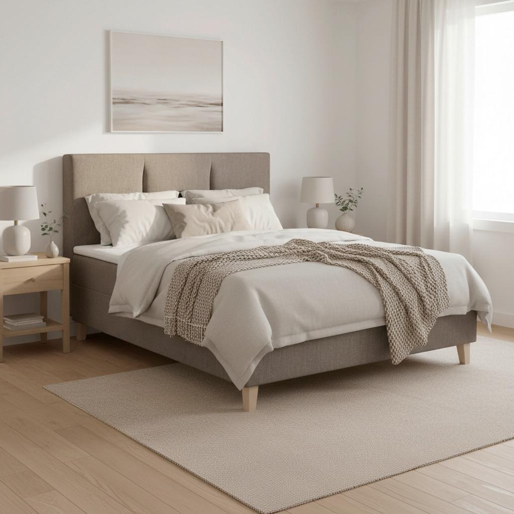 BOXBETT MONZA - Eichefarben/Braun, MODERN, Holz/Textil (140/200cm) - Bessagi Home