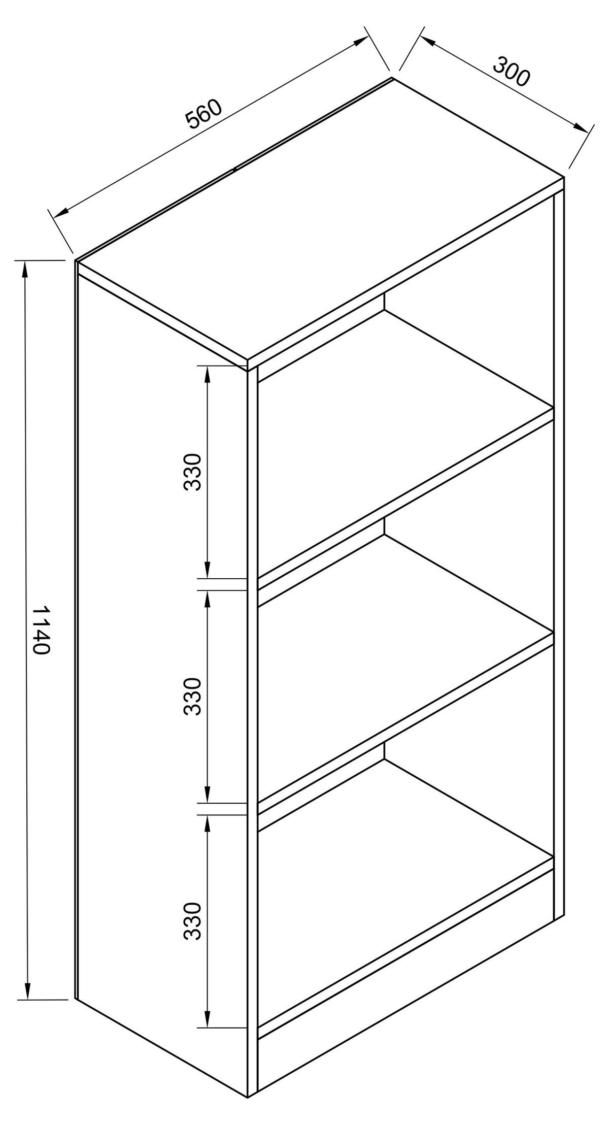 Regal Dilos, Siva - antracit, Moderno, leseni material (56/114/30cm) - MID.YOU