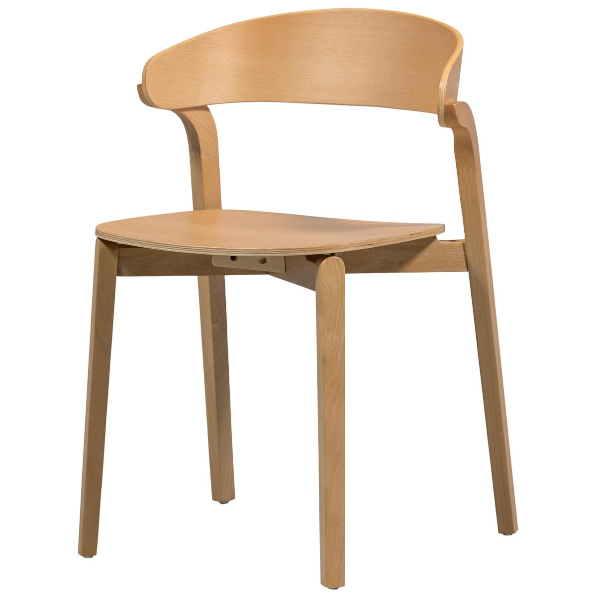 Stuhl-Set Cras Schwarz B: 52cm - Naturfarben, MODERN, Holz (52/75/42cm) - Livetastic