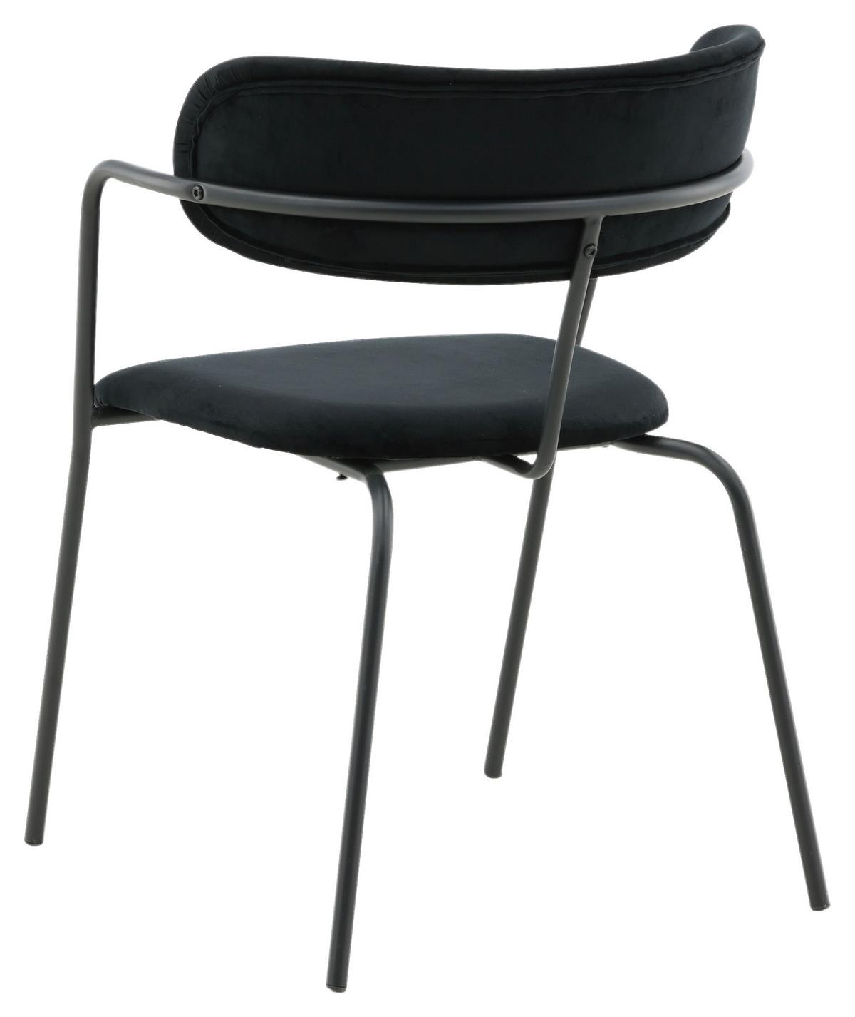 Stuhl-Set Arrow 2er-Set ca. 58x79 cm Samt Schwarz - Schwarz, Design, Textil/Metall (58/79/61cm) - Livetastic