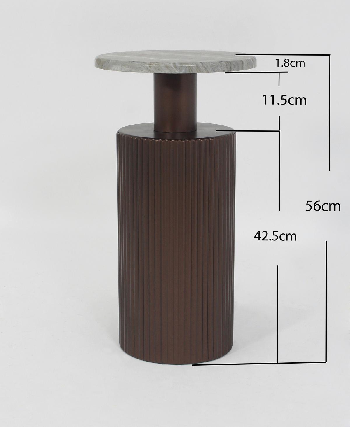 Kisasztal Solco - natúr színű/bronzszínű, Lifestyle, faalapú anyag/fém (30/56cm) - Premium Living