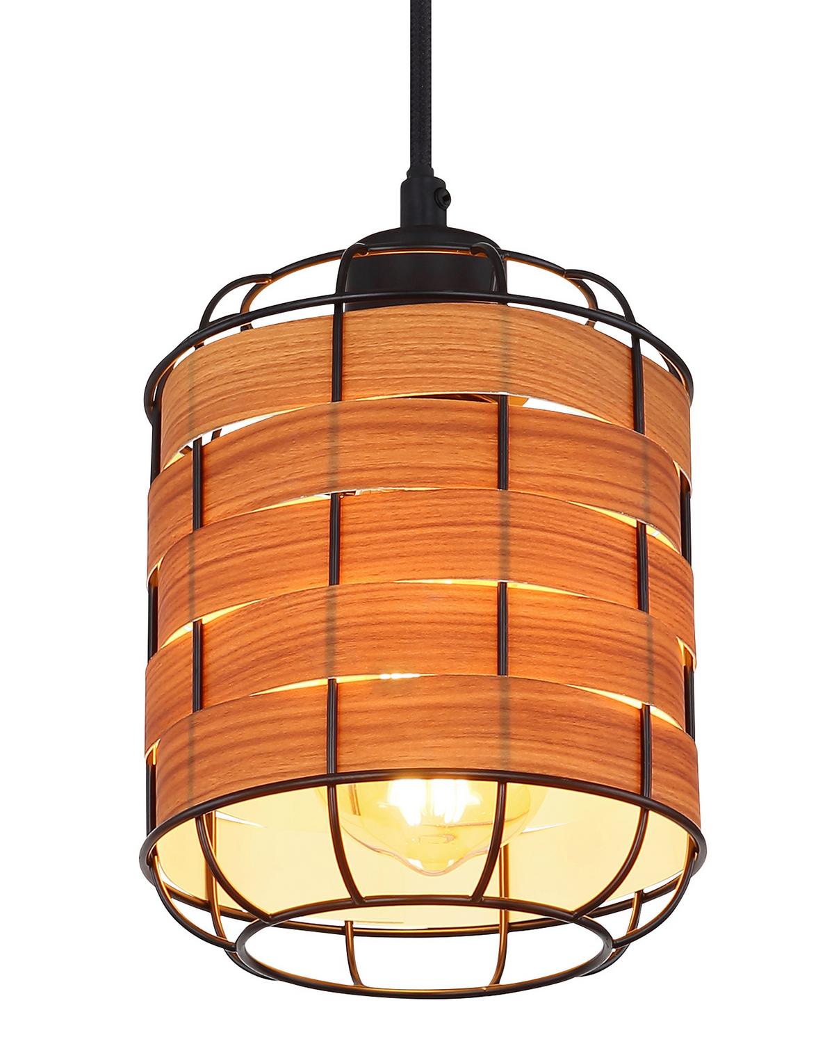 Svjetiljka Viseća 15665-1h - crna/smeđa, Konvencionalno, metal/plastika (15/200cm) - Globo