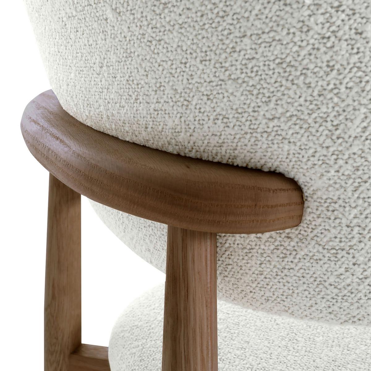 KRZESŁO FLOYD - beżowy/kolor orzechowy, Modern, drewno/tkanina (49/79/51cm) - Livetastic